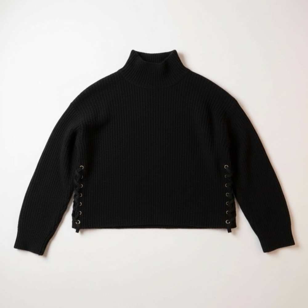 bebe Black mark turtleneck cropped Sweater